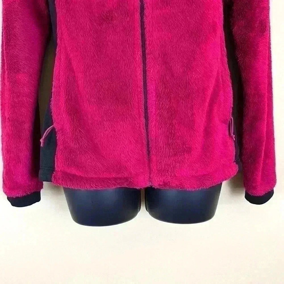 The North Face Women’s Magenta Fleece Full Zip Fuzzy Crop Neck Jacket Size M - Picture 5 of 14